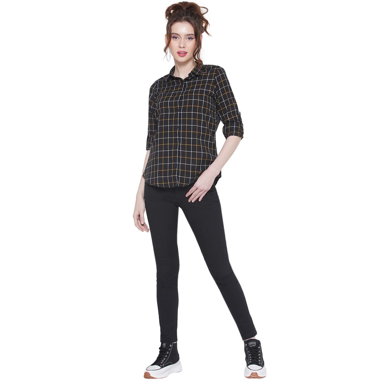 Vastraa Fusion Women's Cotton Checkered Shirt