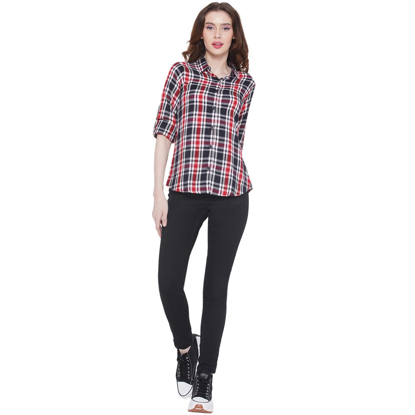 Vastraa Fusion Women's Cotton Checkered Shirt