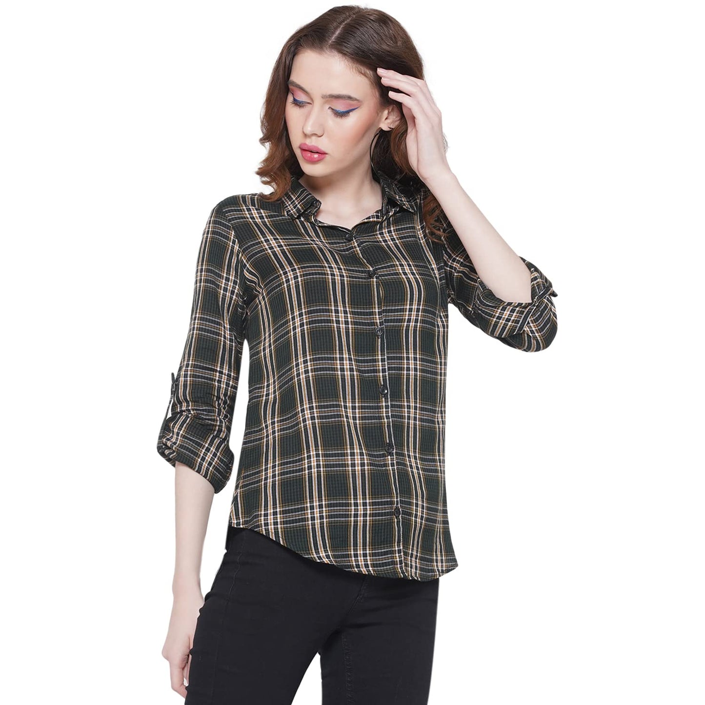 Vastraa Fusion Women's Cotton Checkered Shirt