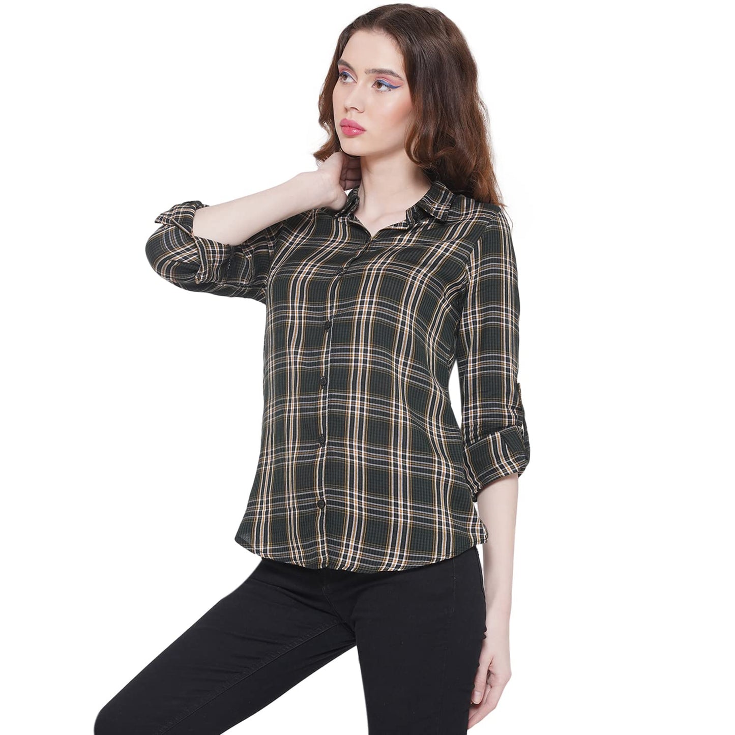 Vastraa Fusion Women's Cotton Checkered Shirt