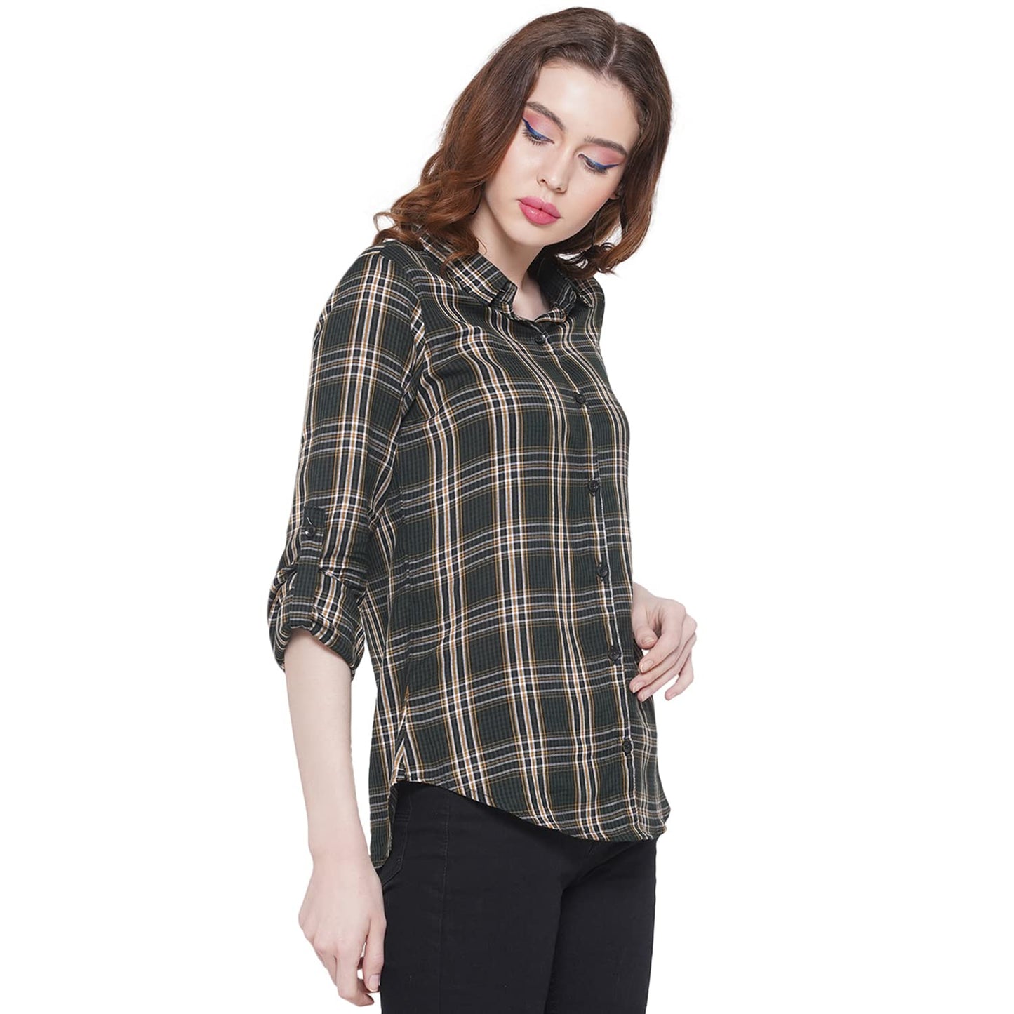 Vastraa Fusion Women's Cotton Checkered Shirt