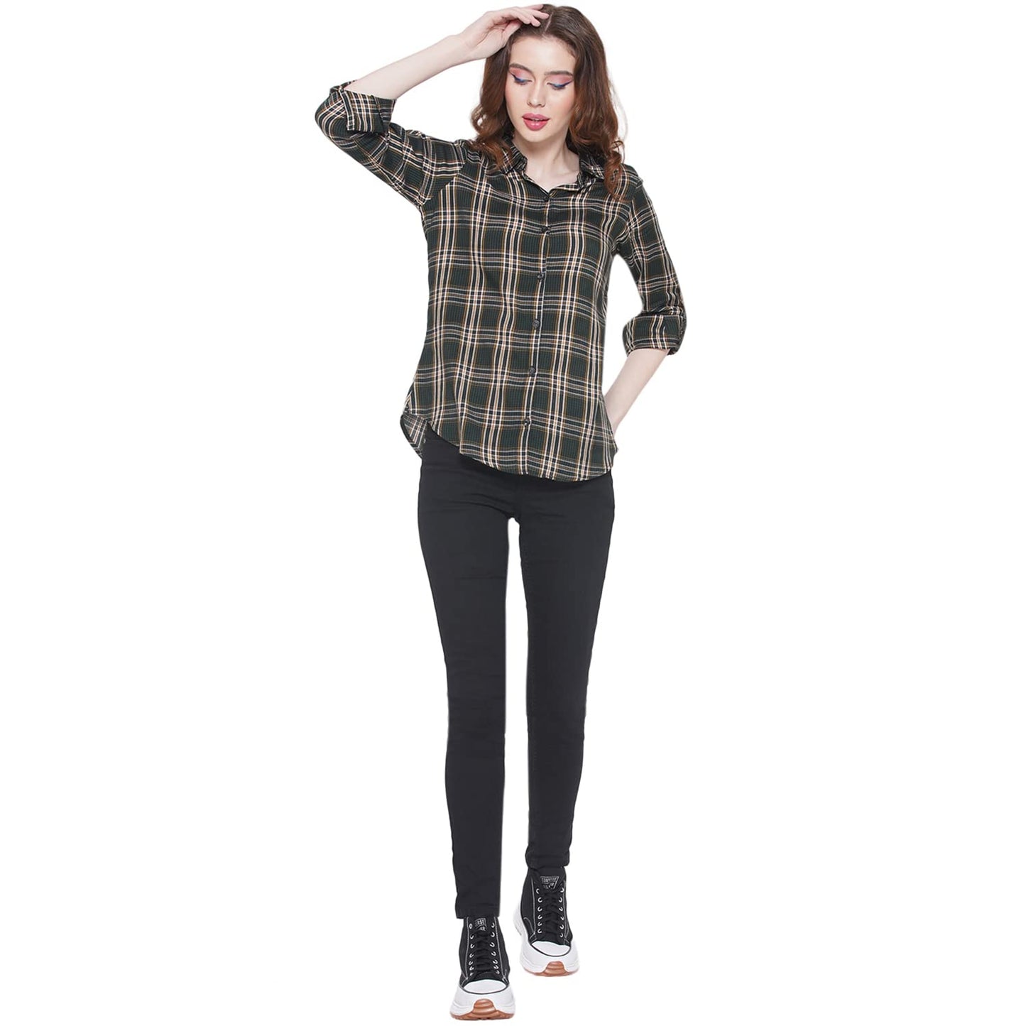 Vastraa Fusion Women's Cotton Checkered Shirt