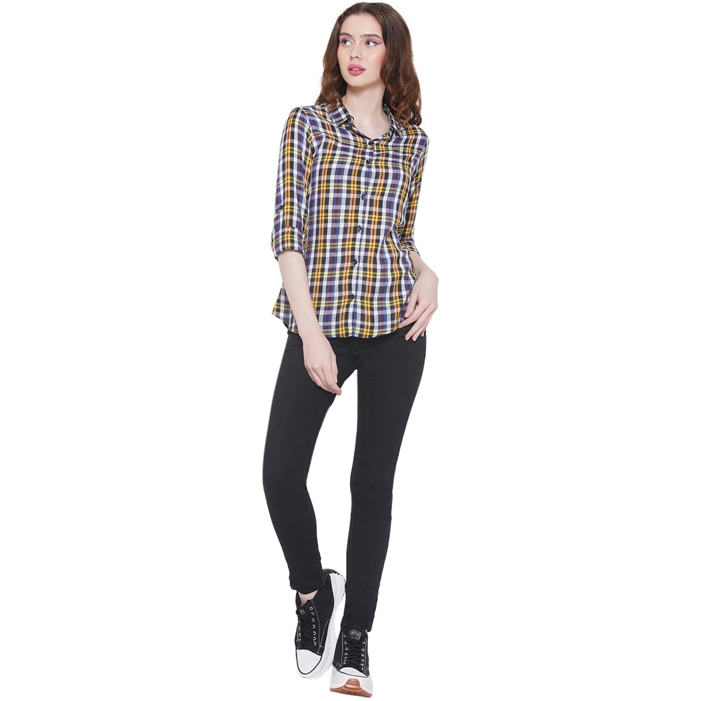 Vastraa Fusion Women's Cotton Checkered Shirt