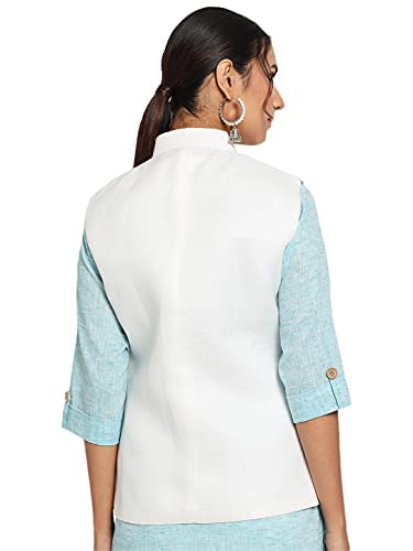 Vastraa Fusion Ladies Modi Jacket / Waistcoat - Plain Solid Colurs - Cotton Mix Nehru Jacket