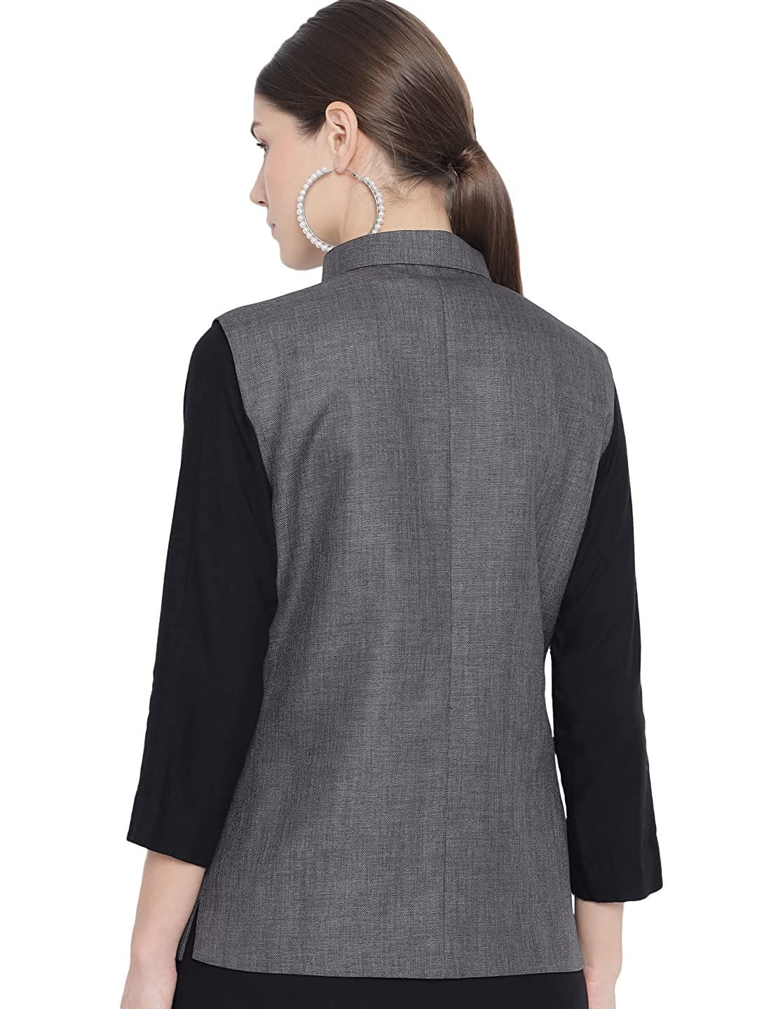 Vastraa Fusion Ladies Modi Jacket / Waistcoat - Plain Solid Colurs - Cotton Mix Nehru Jacket