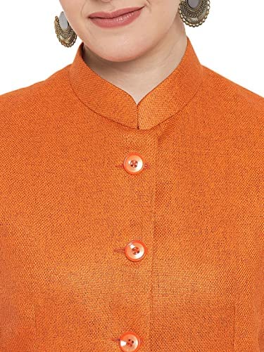 Vastraa Fusion Ladies Modi Jacket / Waistcoat - Plain Solid Colurs - Cotton Mix Nehru Jacket