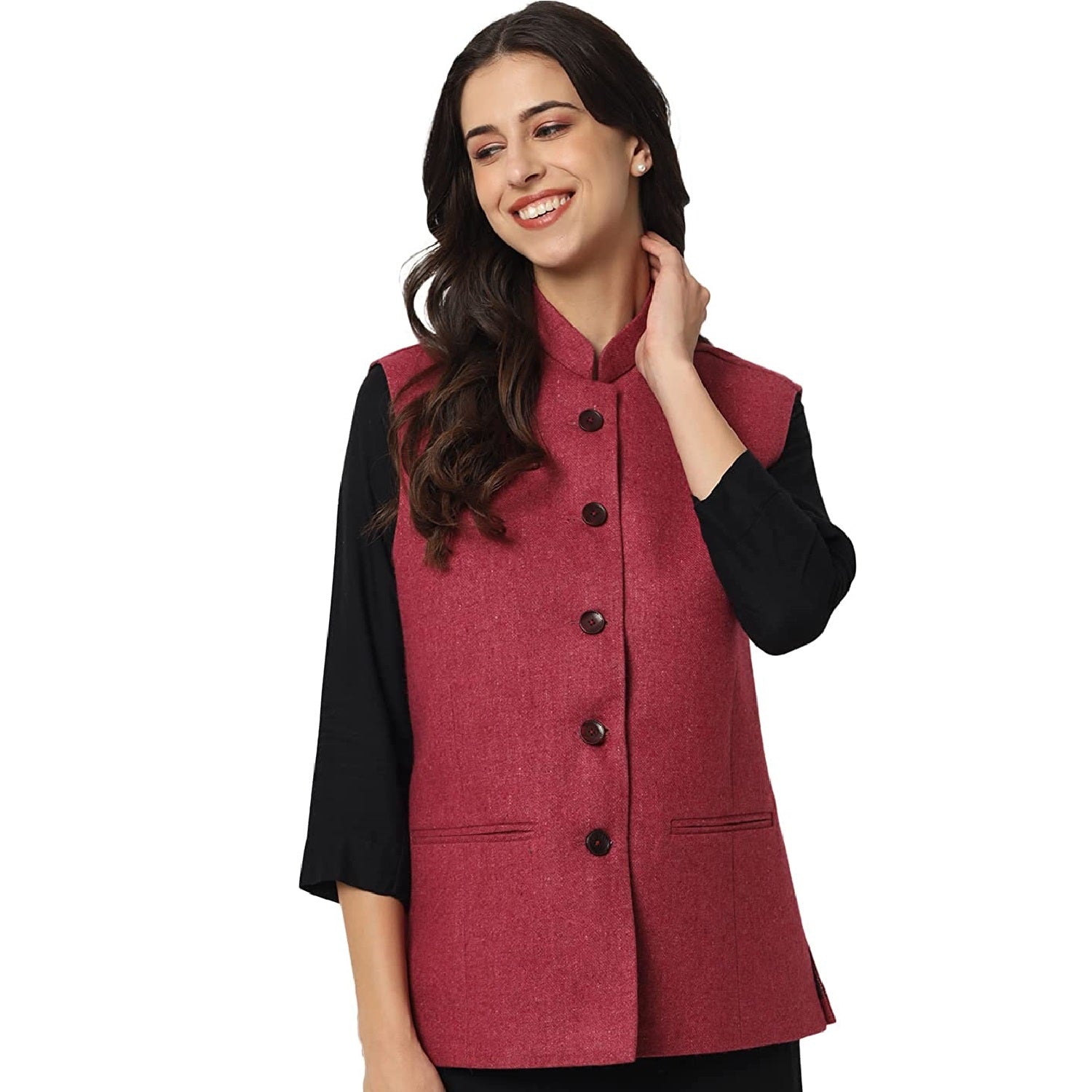 Vastraa Fusion Ladies Modi Jacket Waistcoat Plain Solid Colors W vastraa fusion