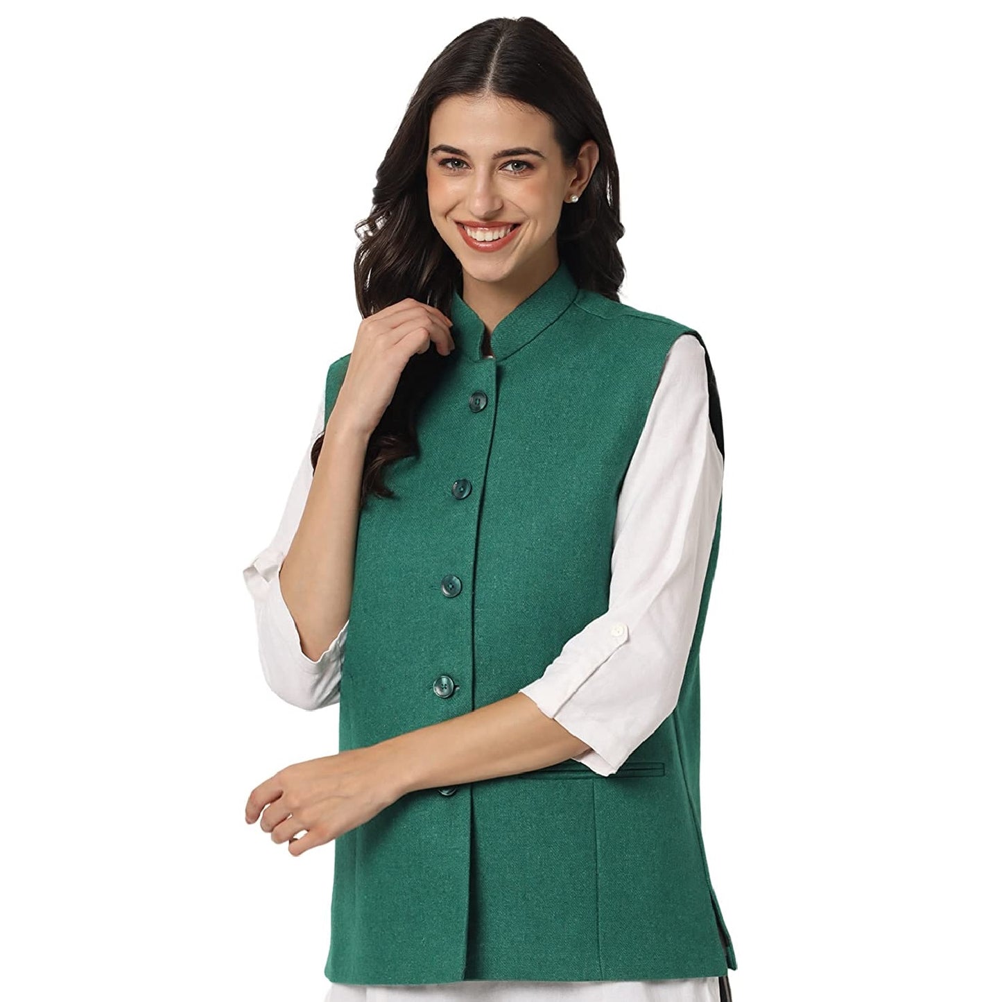 Vastraa Fusion Ladies Modi Jacket / Waistcoat - Plain Solid Colors - Woolen Jacket