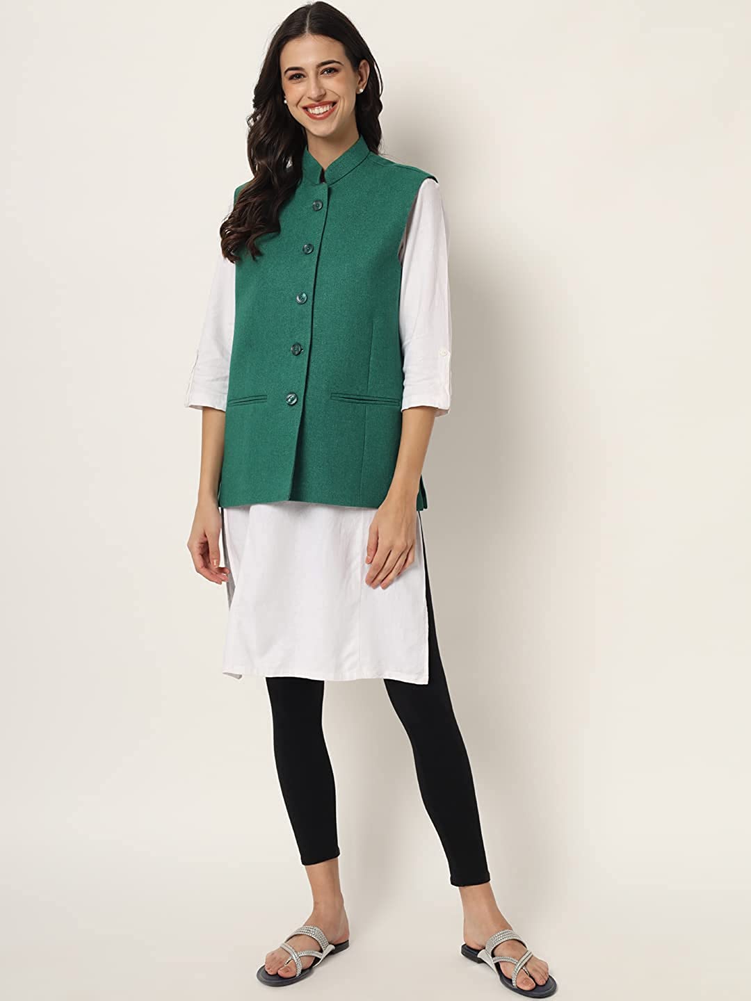 Vastraa Fusion Ladies Modi Jacket / Waistcoat - Plain Solid Colors - Woolen Jacket