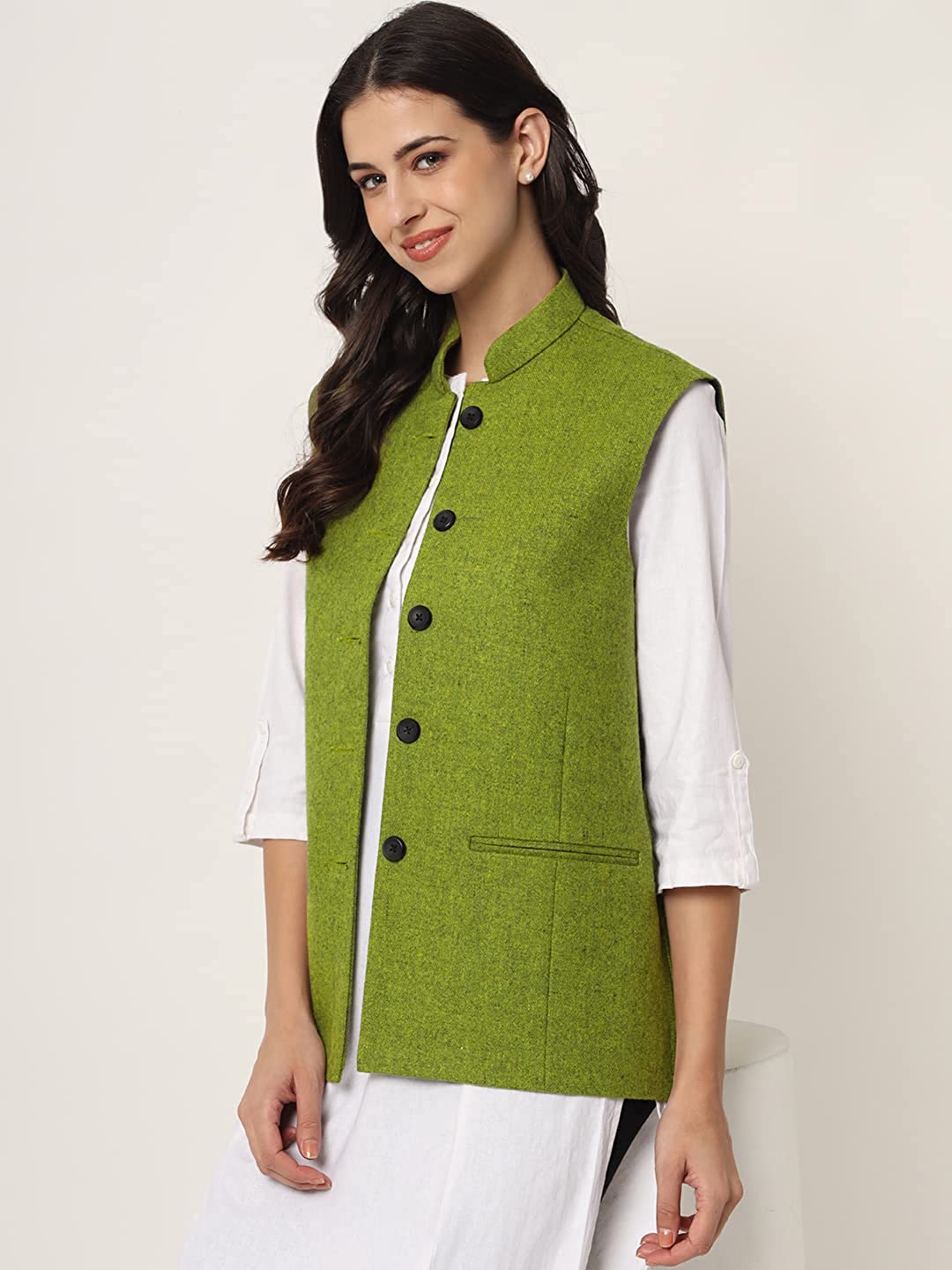 Vastraa Fusion Ladies Modi Jacket / Waistcoat - Plain Solid Colors - Woolen Jacket