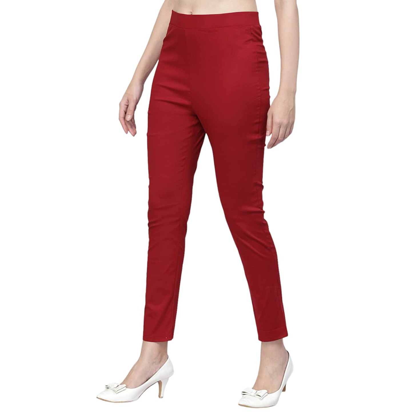 Vastraa Fusion Glamarours Cotton Stretchable Casual Cigarette Lycra Pants for Ladies/Women
