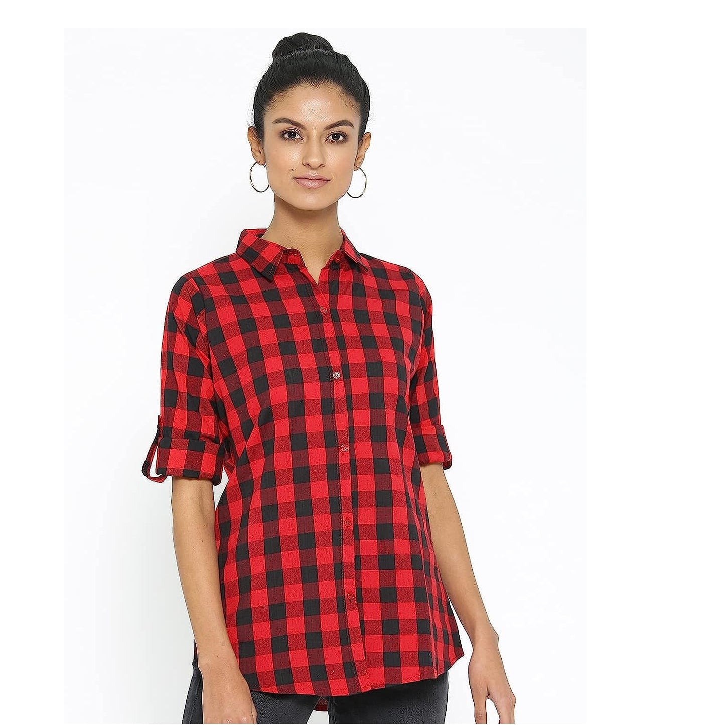 Vastraa Fusion Women's Cotton Checkered Shirt