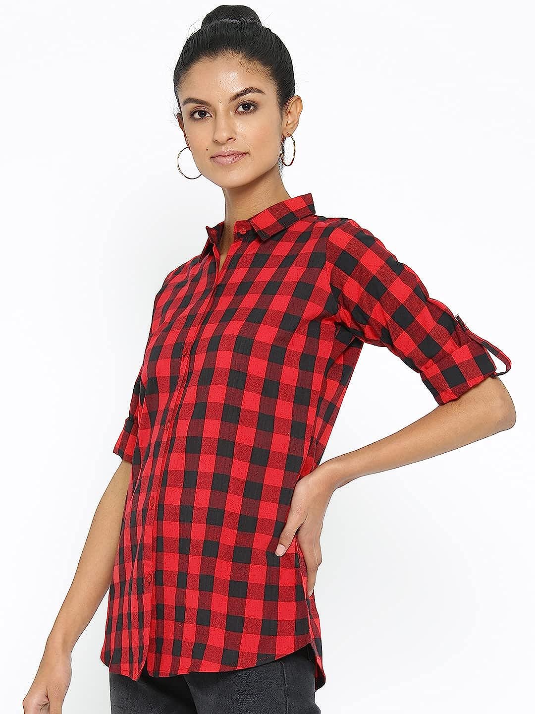 Vastraa Fusion Women's Cotton Checkered Shirt