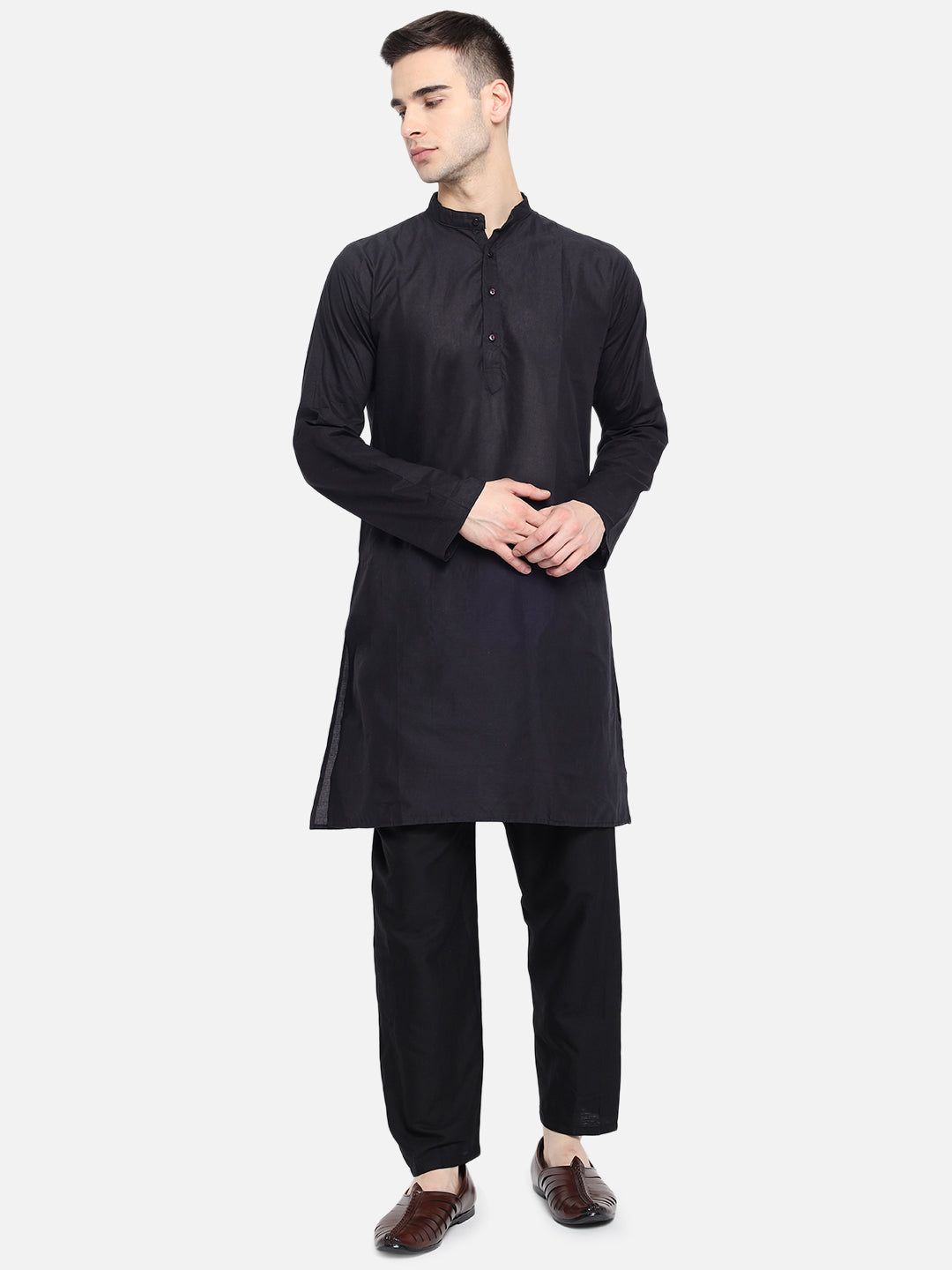 Vastraa Fusion Men's Solid Cotton Solid Kurta
