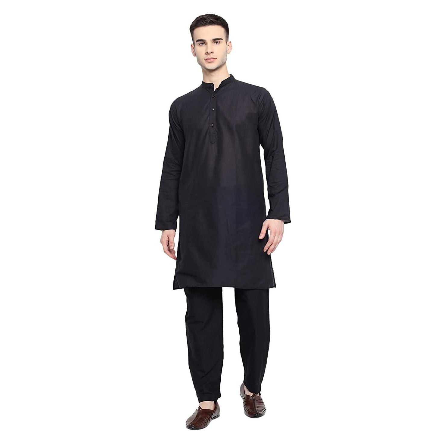 Vastraa Fusion Men's Solid Cotton Solid Kurt Pajama