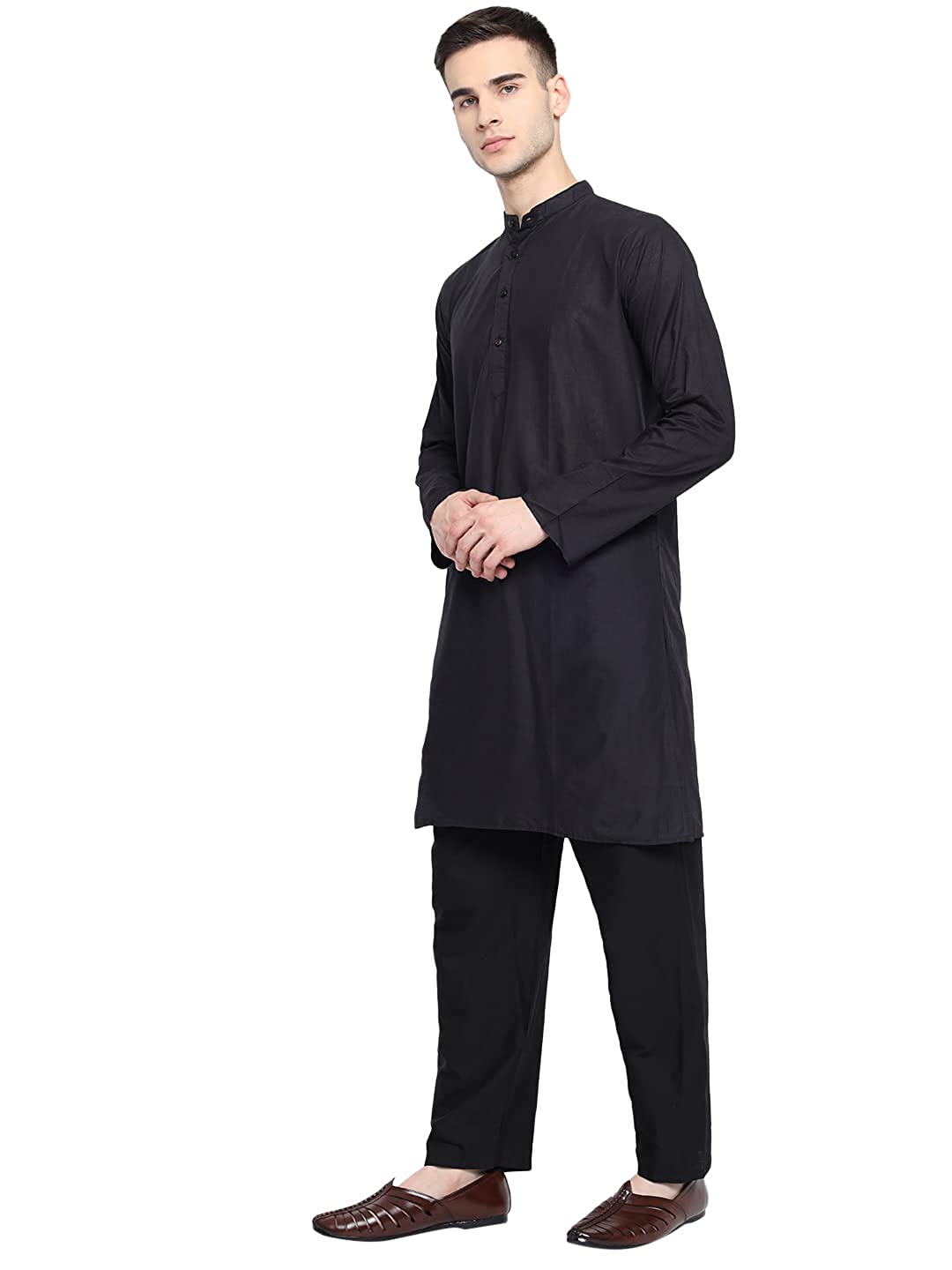 Vastraa Fusion Men's Solid Cotton Solid Kurt Pajama