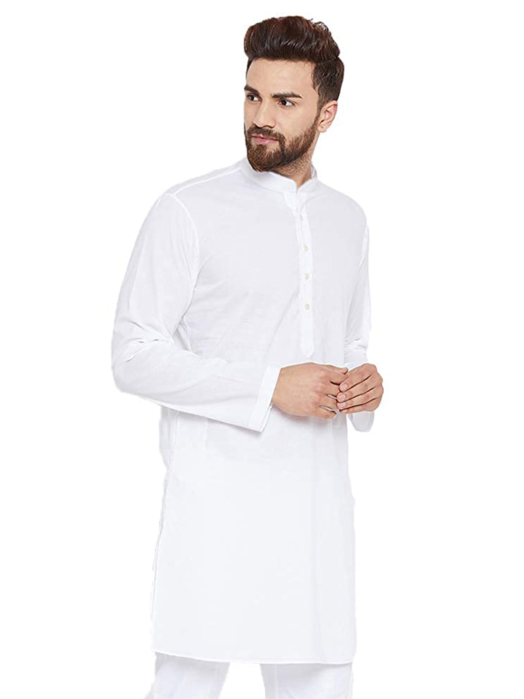 Vastraa Fusion Men's Solid Cotton Solid Kurta