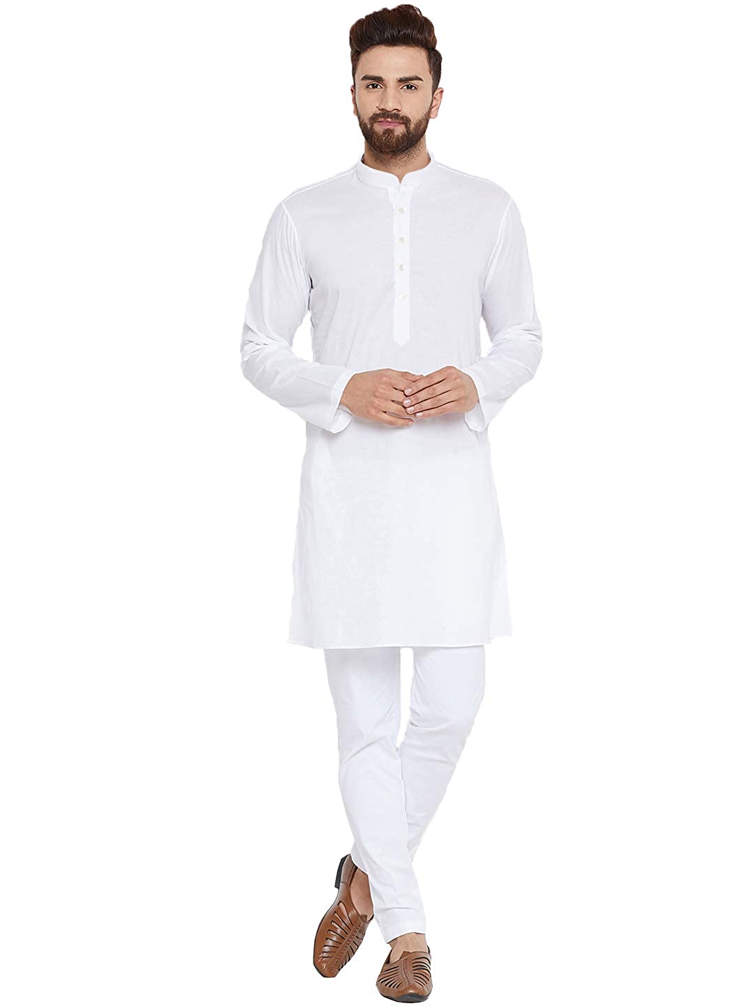 Vastraa Fusion Men's Solid Cotton Solid Kurta