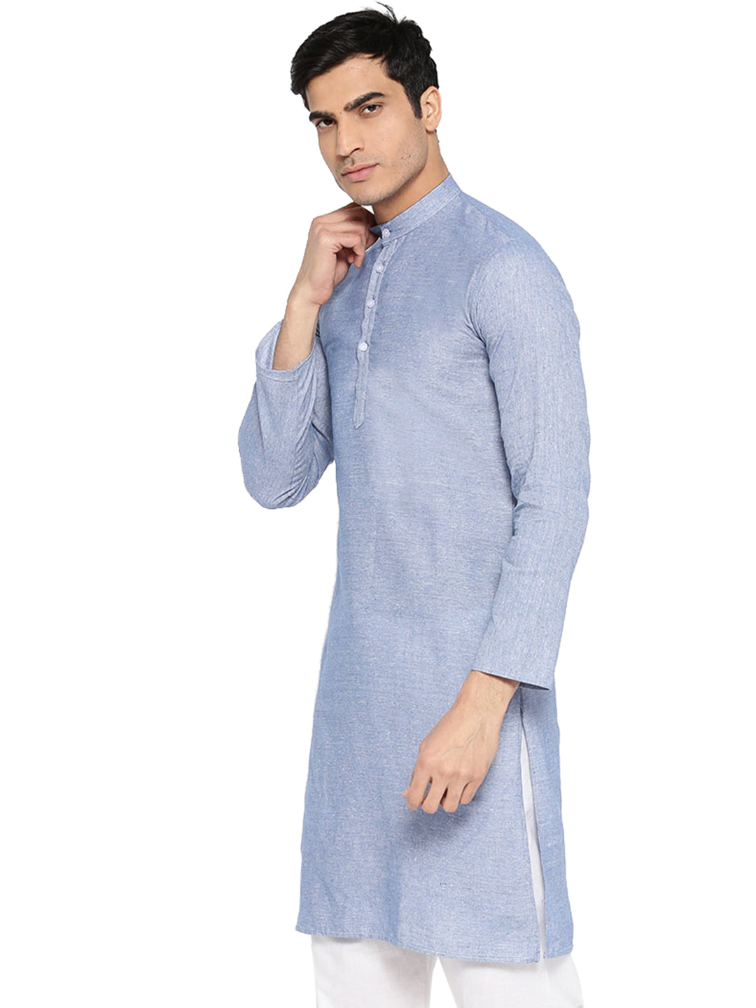 Vastraa Fusion Men's Solid Cotton Solid Kurta