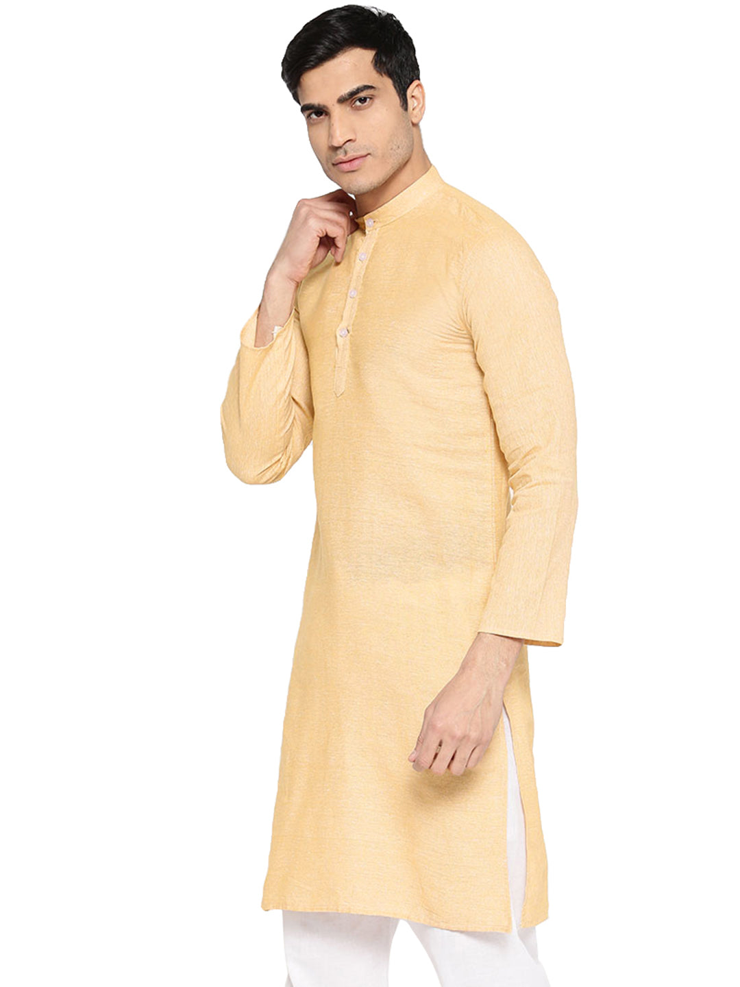 Vastraa Fusion Men's Solid Cotton Solid Kurta