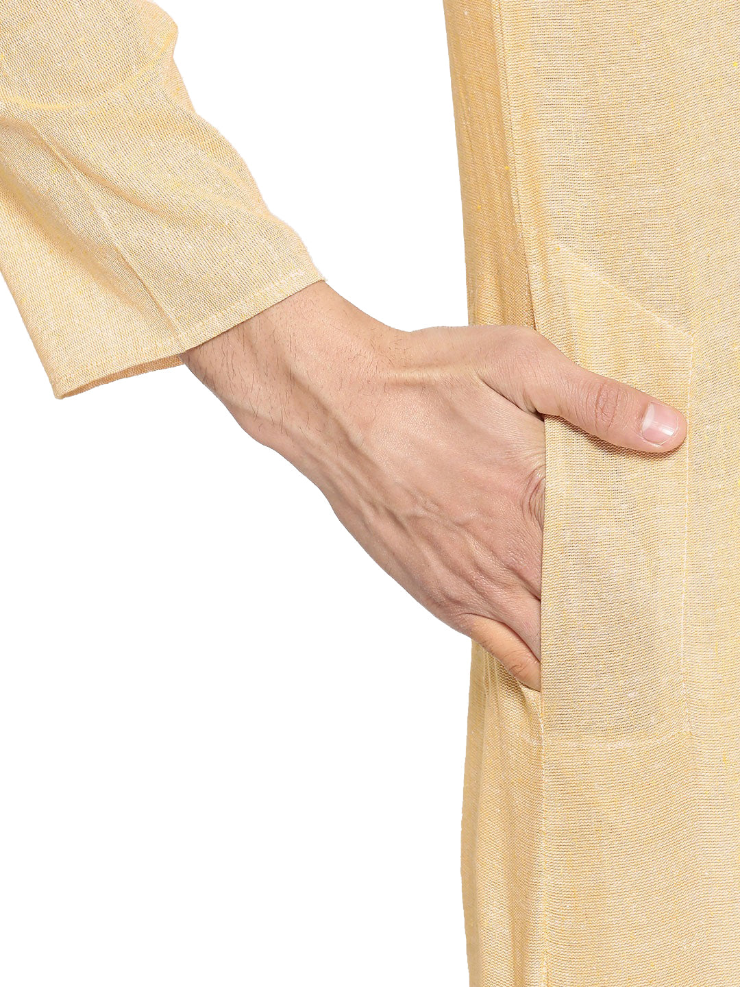 Vastraa Fusion Men's Solid Cotton Solid Kurta