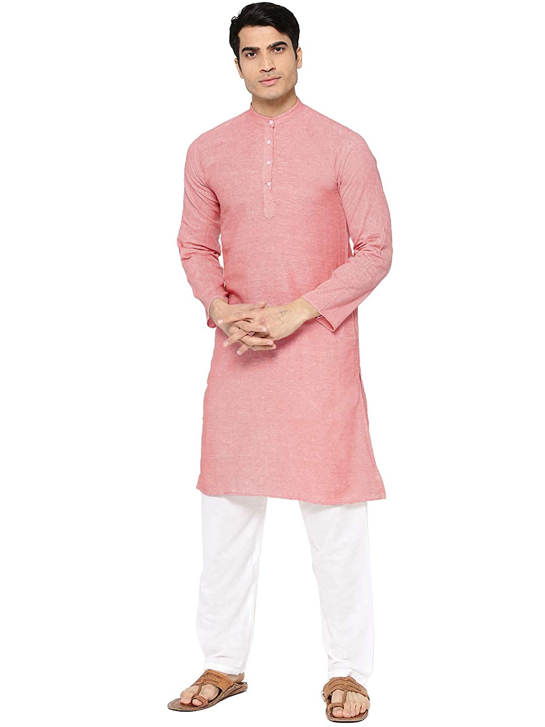 Vastraa Fusion Men's Solid Cotton Solid Kurt.