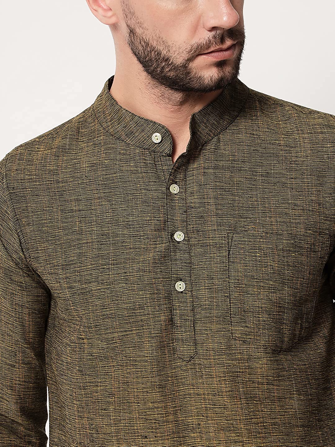 Vastraa Fusion Short Kurta For Men South Cotton Khadi Look in Short Kurta