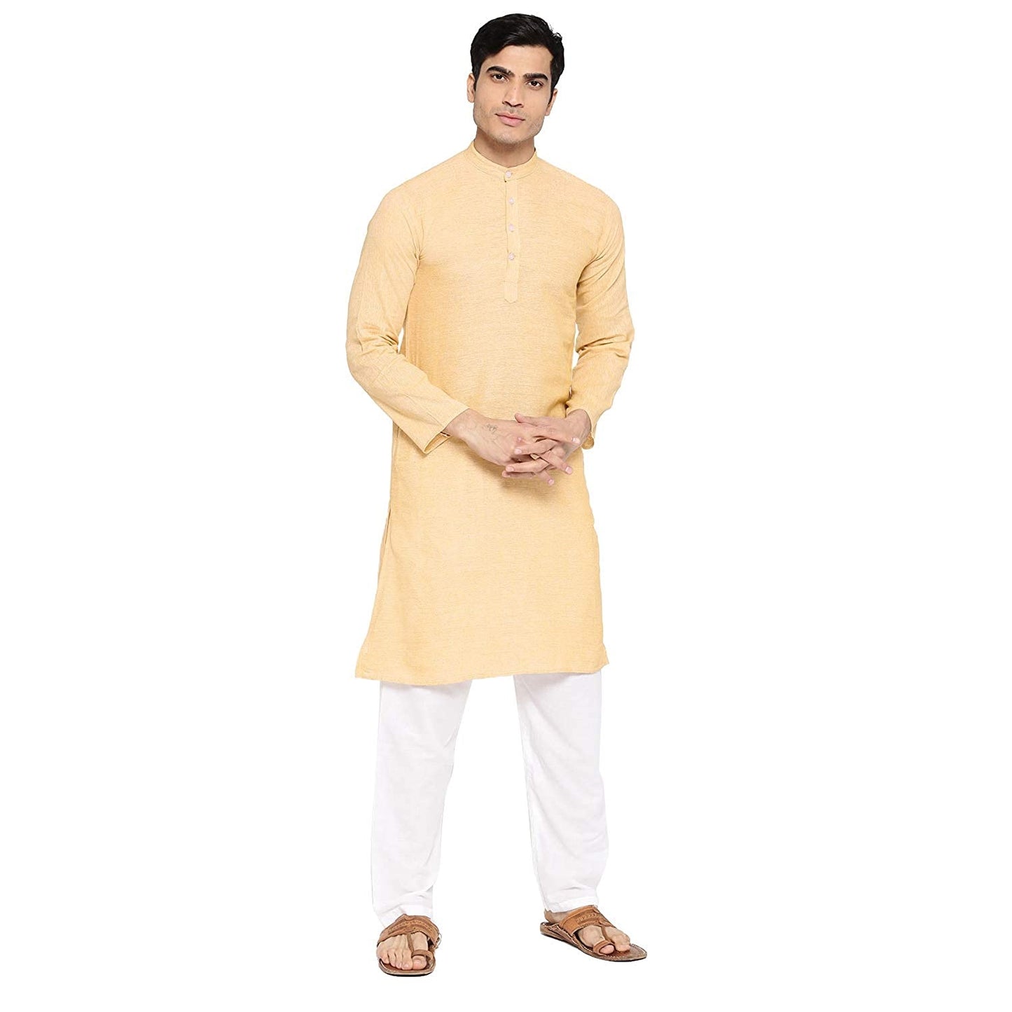 Vastraa Fusion Men's Solid Cotton Solid Kurt Pajama