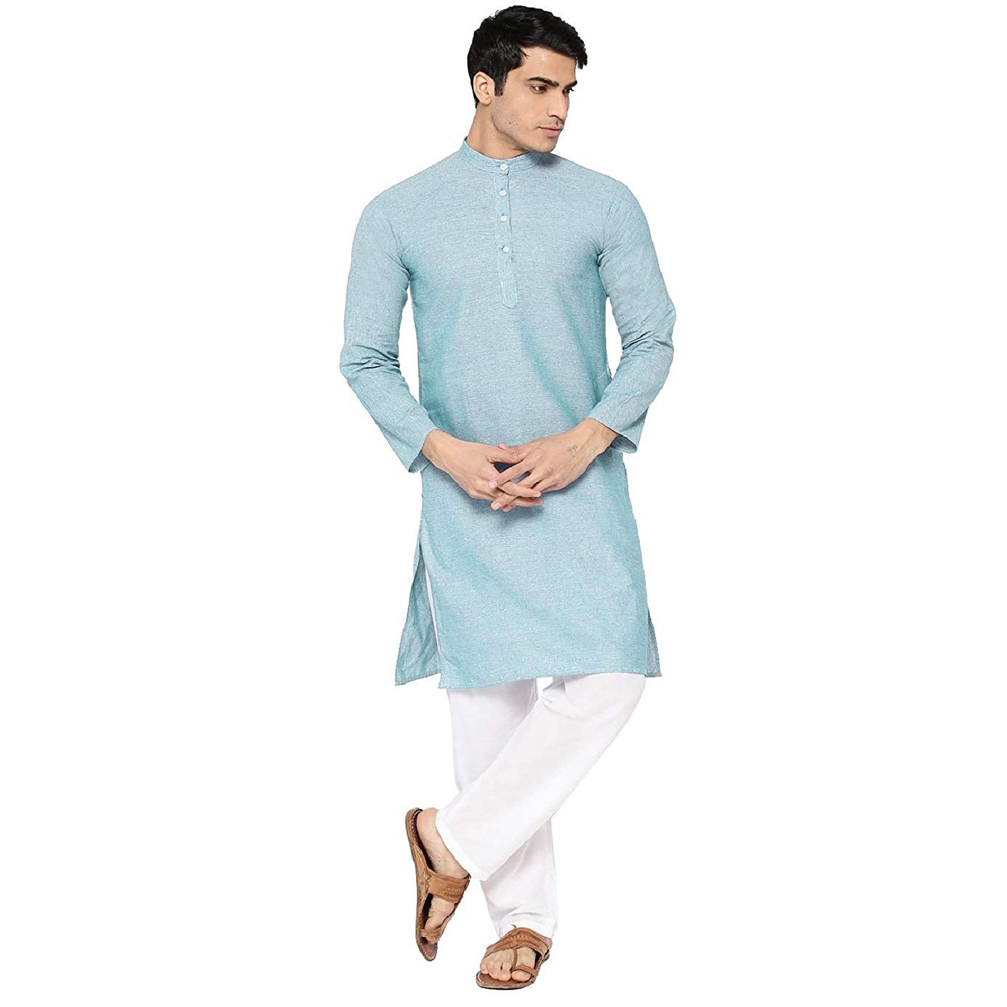 Vastraa Fusion Men's Solid Cotton Solid Kurt Pajama