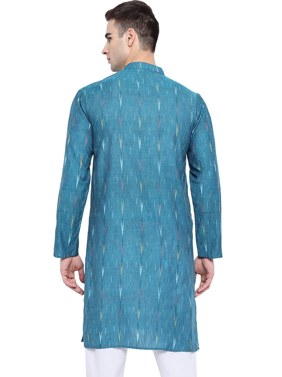 Kurta For Men South Cotton Khadi Look in Mix Ikkat Patterns Kurta