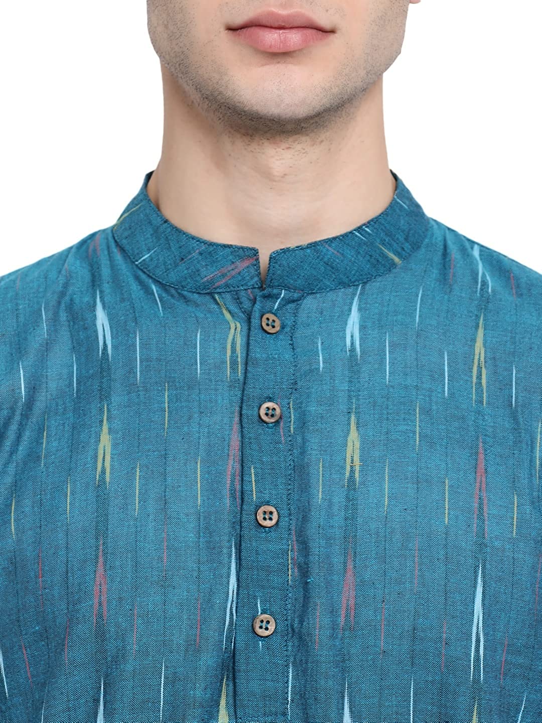 Kurta For Men South Cotton Khadi Look in Mix Ikkat Patterns Kurta