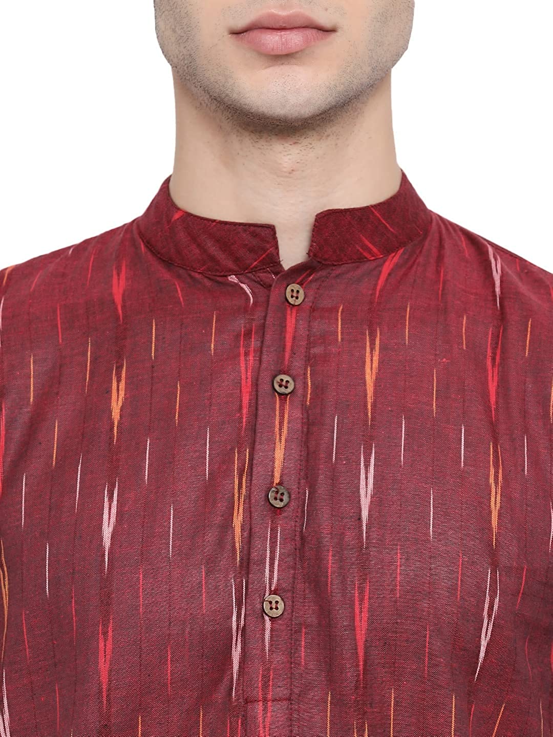 Kurta For Men South Cotton Khadi Look in Mix Ikkat Patterns Kurta