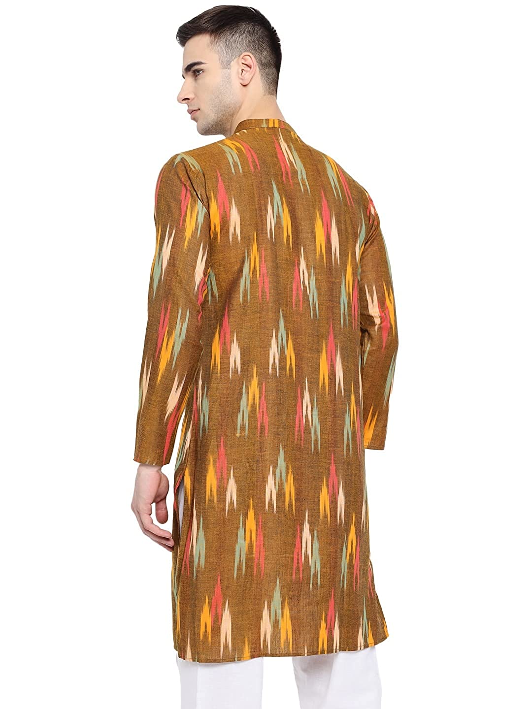 Kurta For Men South Cotton Khadi Look in Mix Ikkat Patterns Kurta