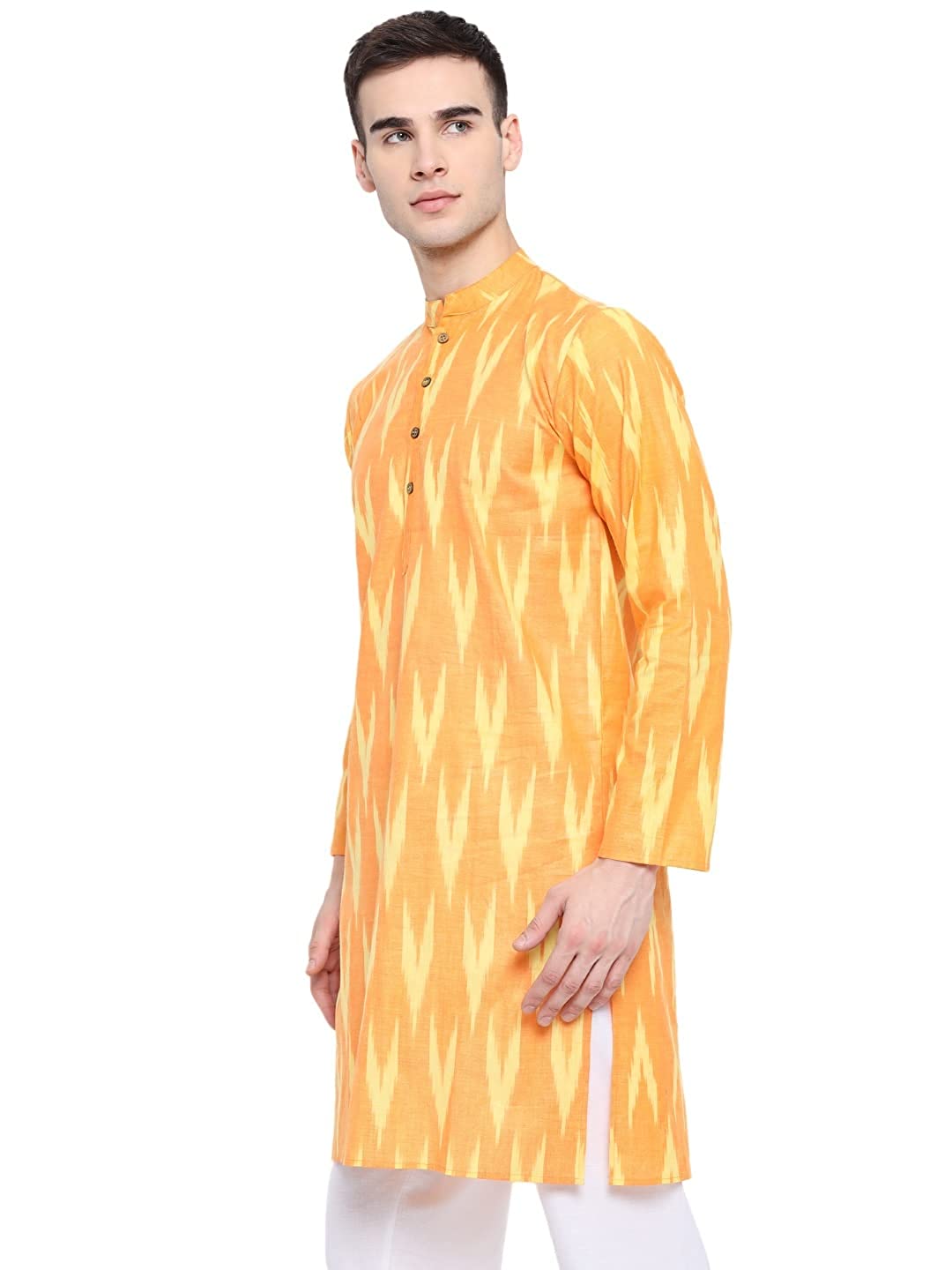 Kurta For Men South Cotton Khadi Look in Mix Ikkat Patterns Kurta