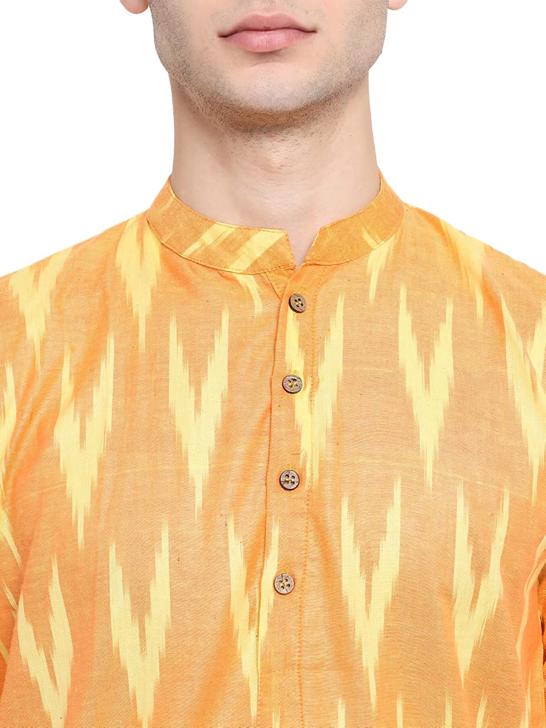 Kurta For Men South Cotton Khadi Look in Mix Ikkat Patterns Kurta