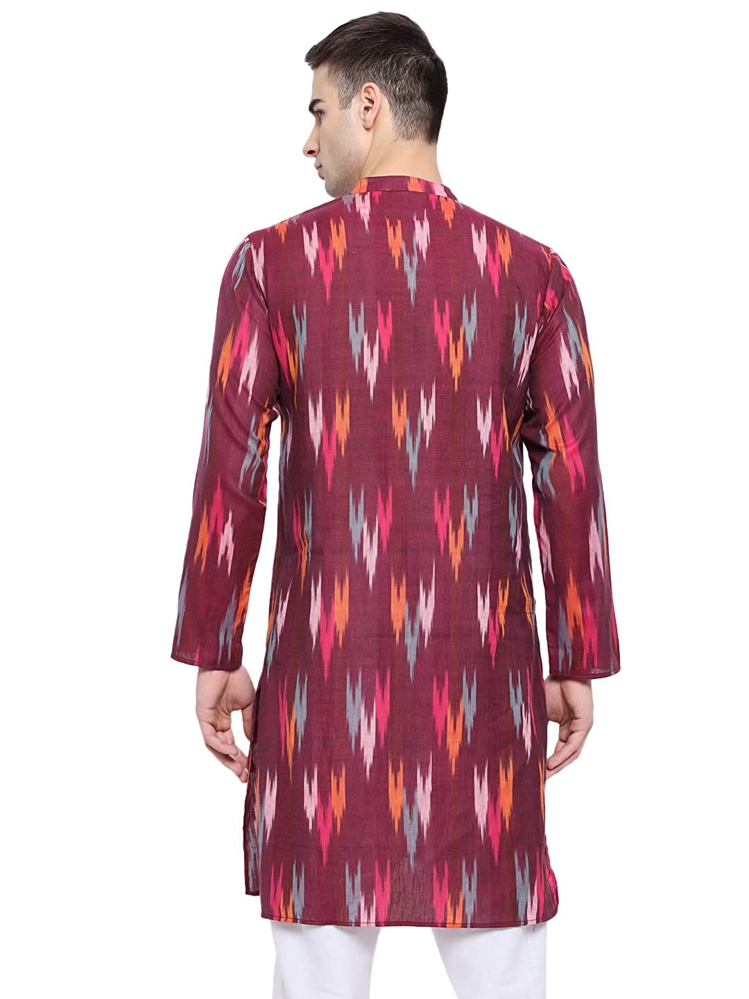 Kurta For Men South Cotton Khadi Look in Mix Ikkat Patterns Kurta