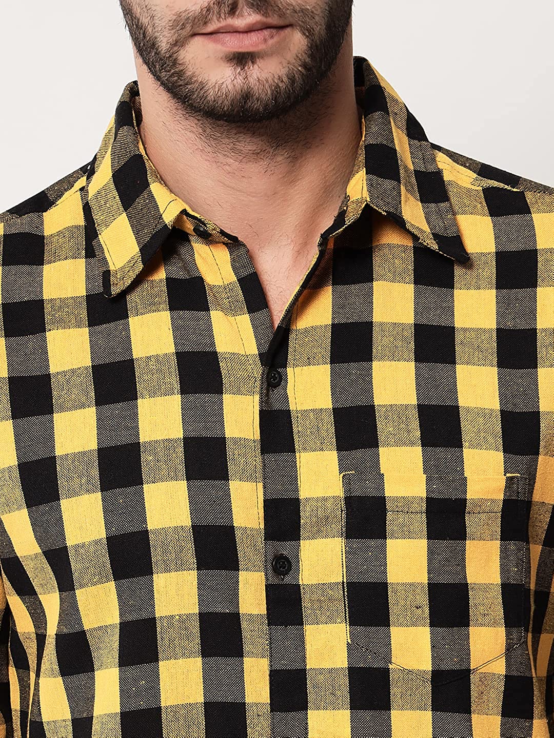 Vastraa Fusion Men's Cotton Checkered Shirt