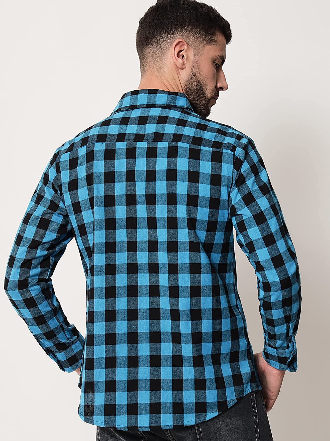 Vastraa Fusion Men's Cotton Checkered Shirt