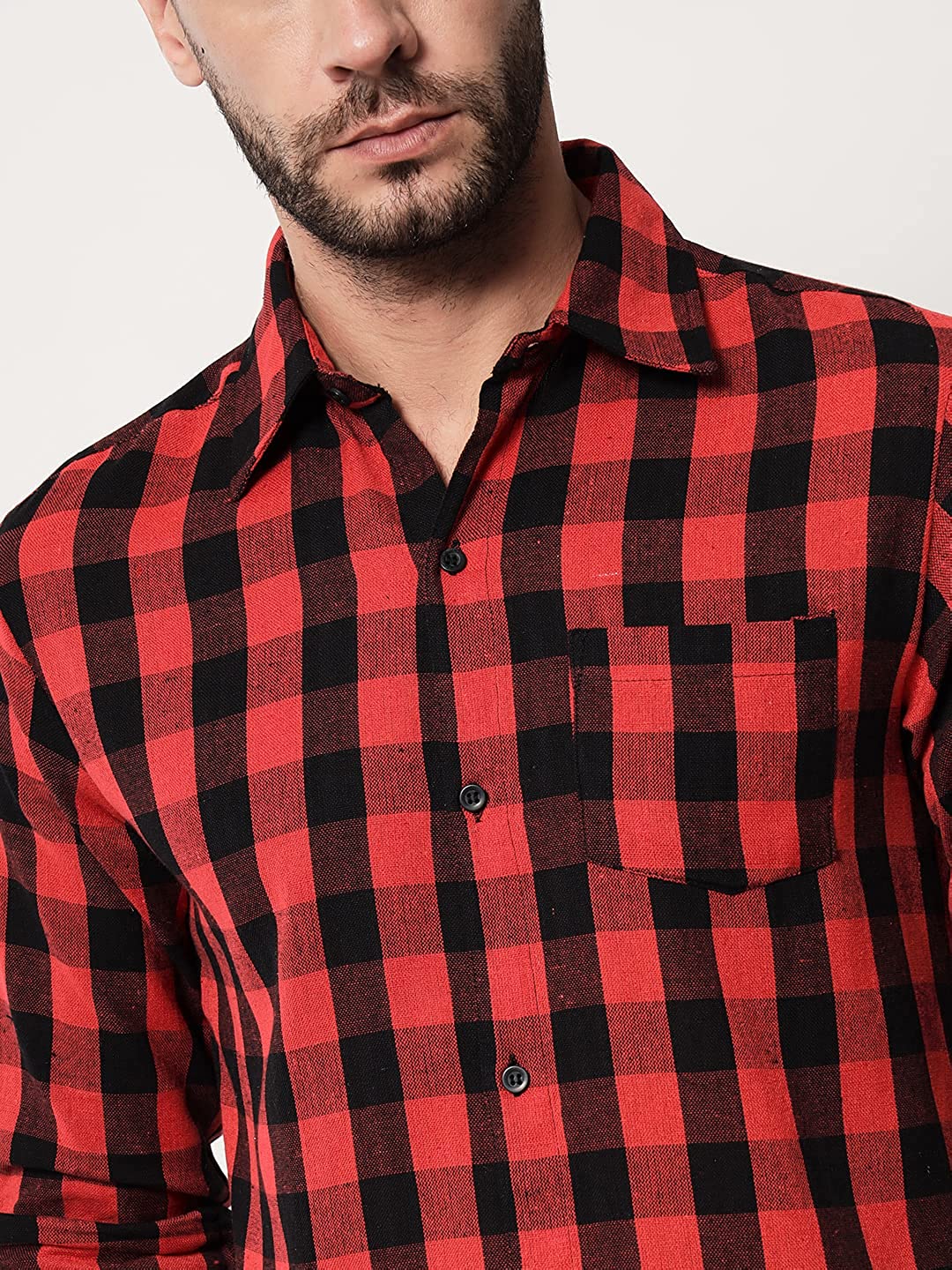 Vastraa Fusion Men's Cotton Checkered Shirt