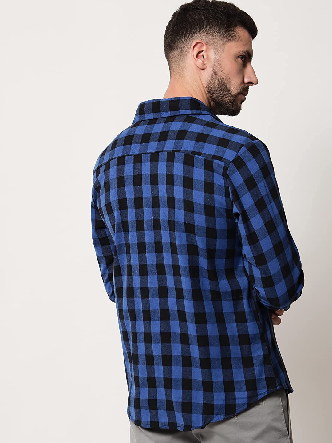 Vastraa Fusion Men's Cotton Checkered Shirt