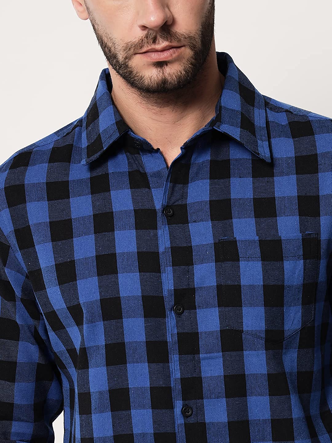 Vastraa Fusion Men's Cotton Checkered Shirt