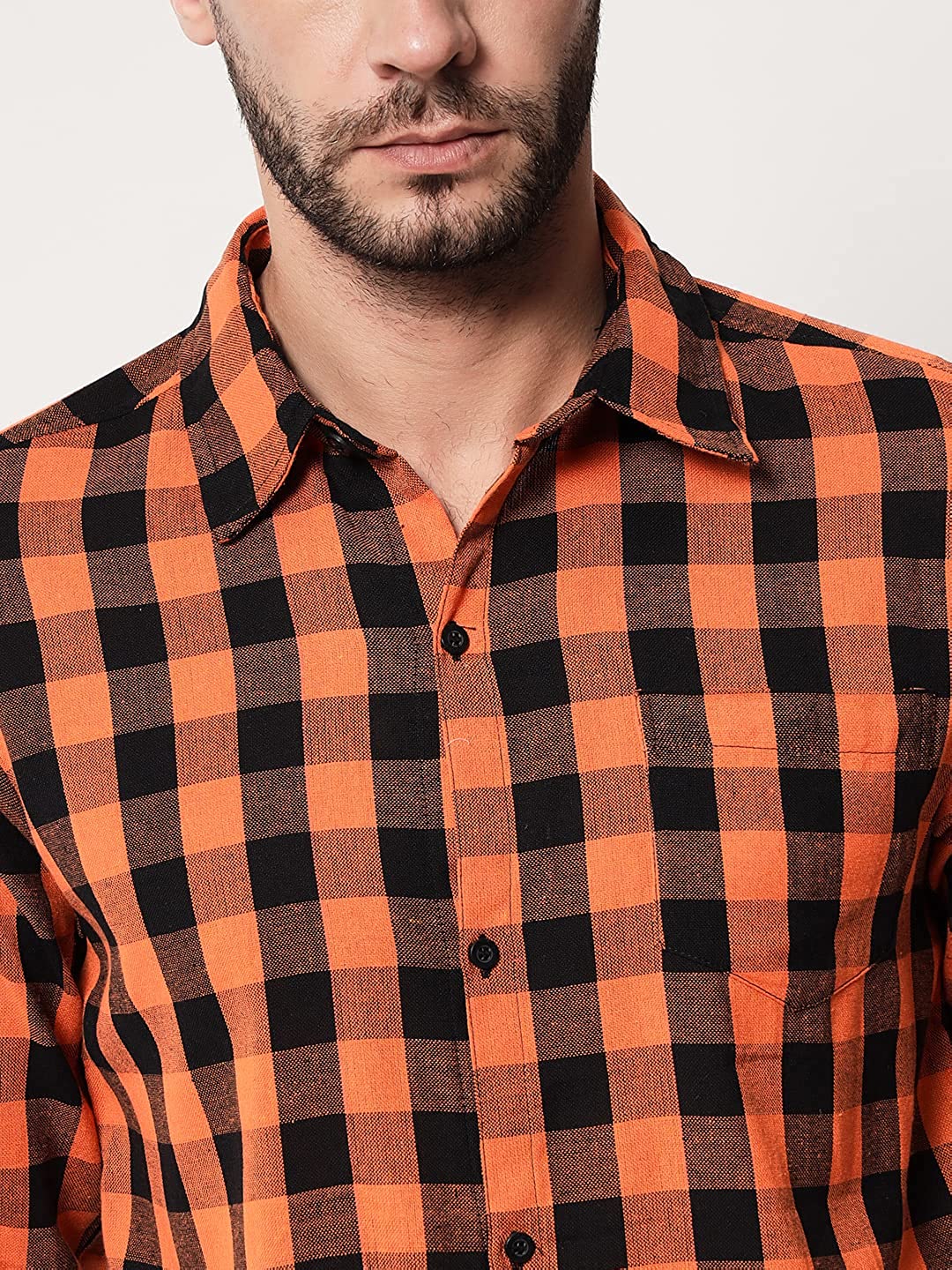 Vastraa Fusion Men's Cotton Checkered Shirt