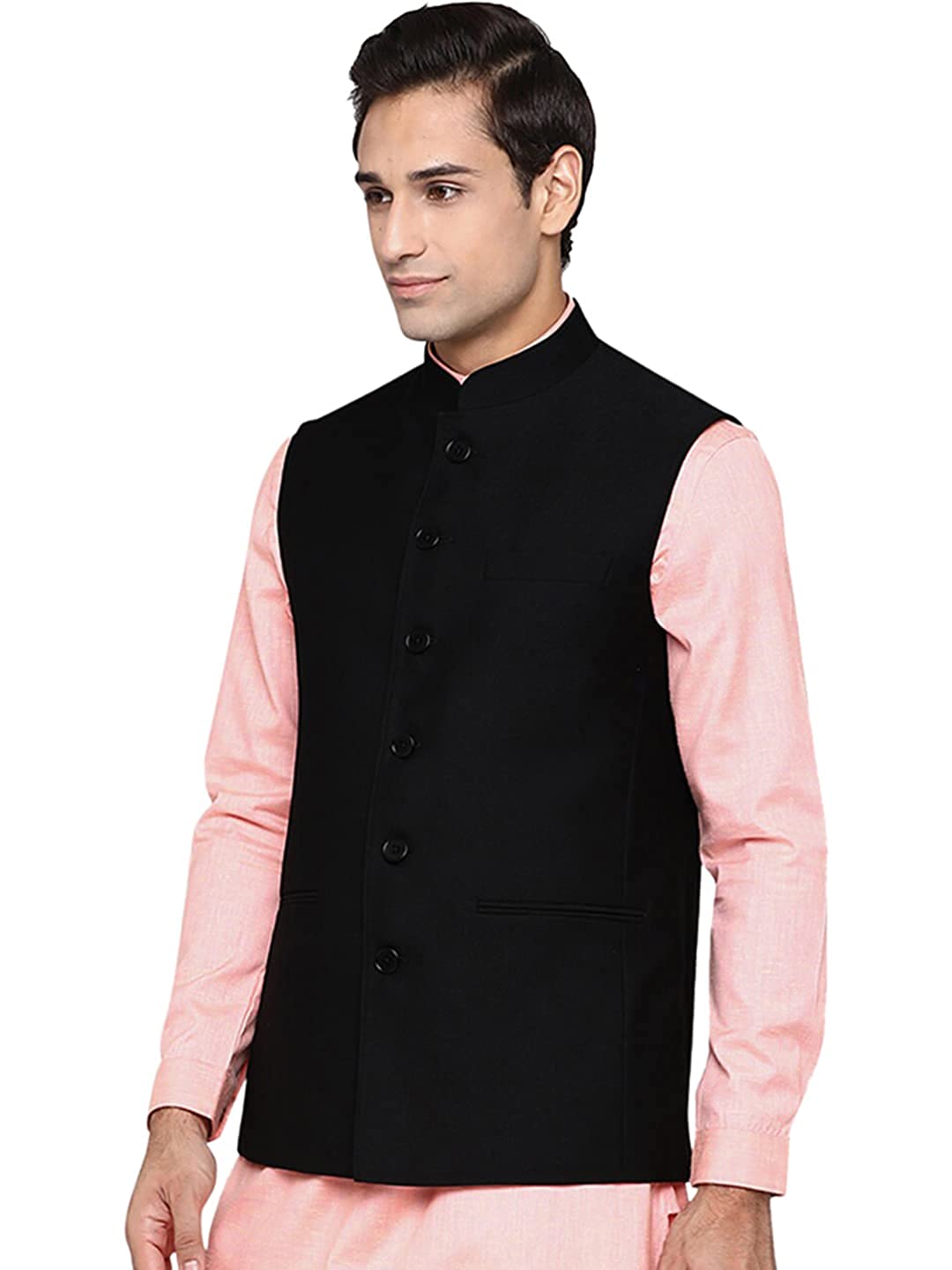 Vastraa Fusion Modi Jacket Waistcoat Solid Pattern Woolen Nehru Jacket