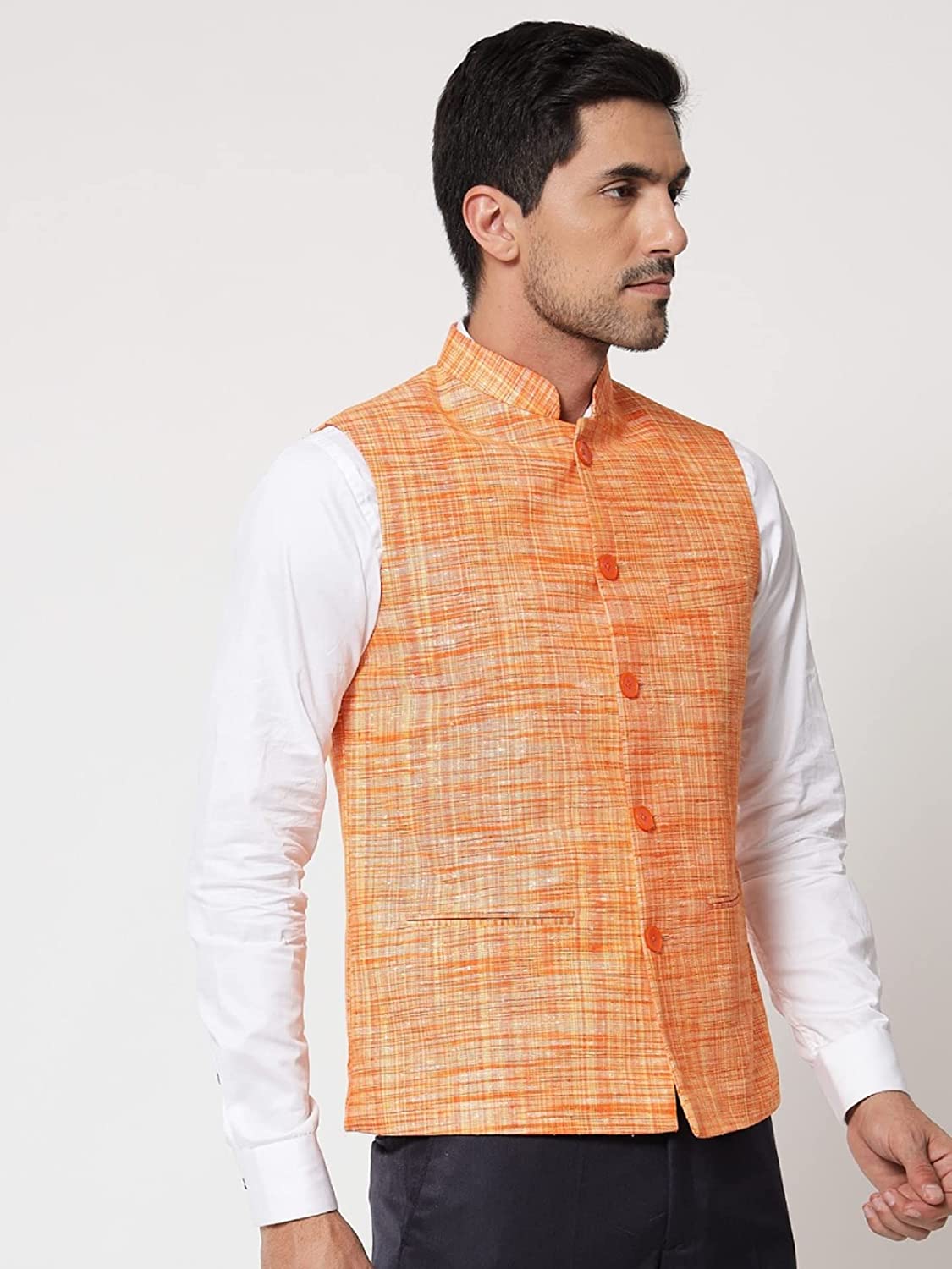 Small Check Patterns - South Cotton Nehru Jacket
