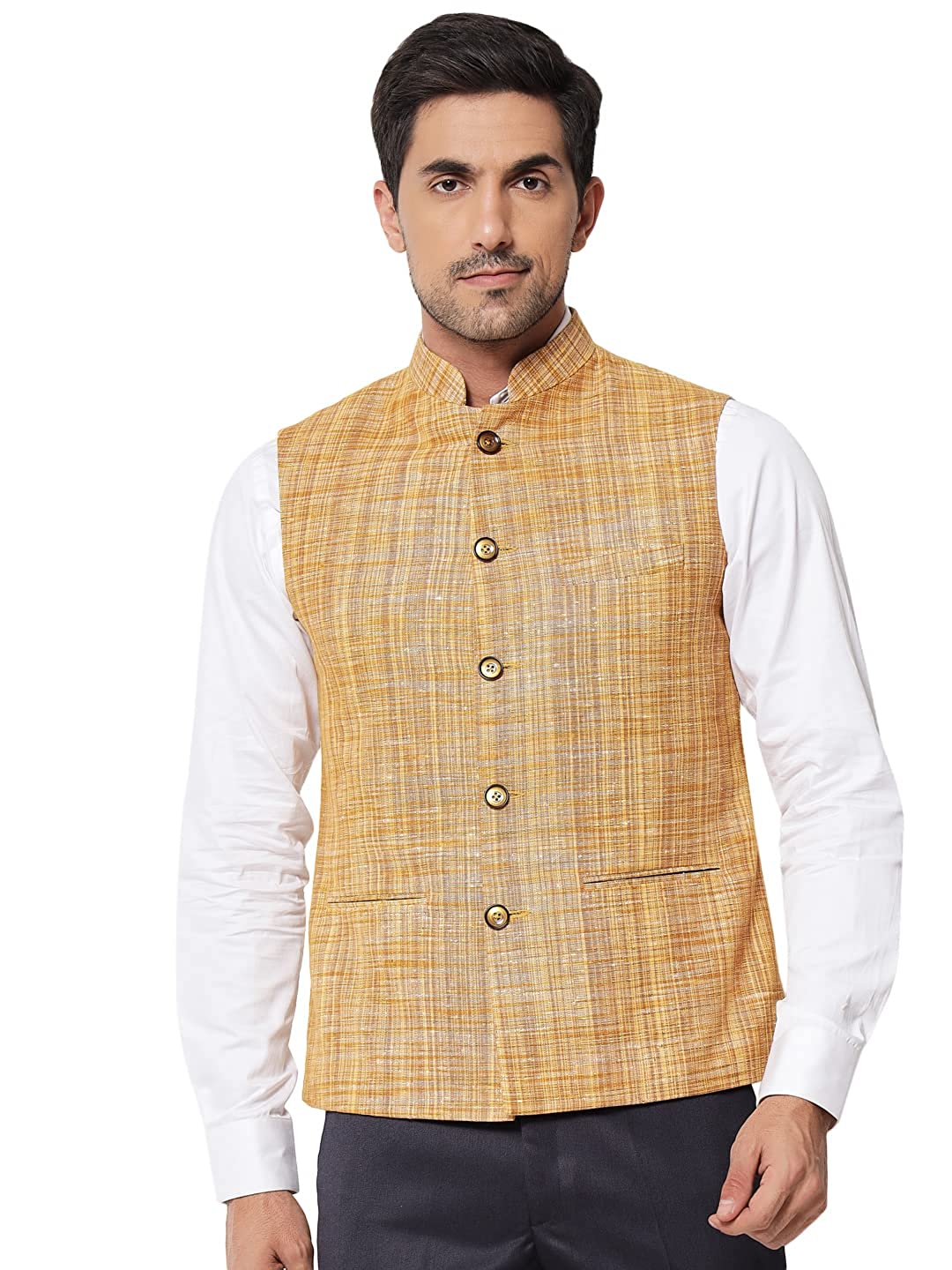 Small Check Patterns - South Cotton Nehru Jacket