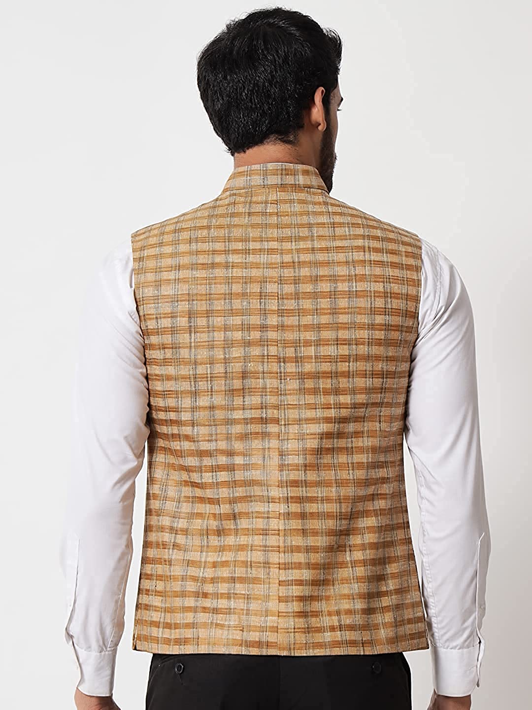 Vastraa Fusion Modi Jacket / Waistcoat - Chabila Block Check Patterns - South Cotton Jacket