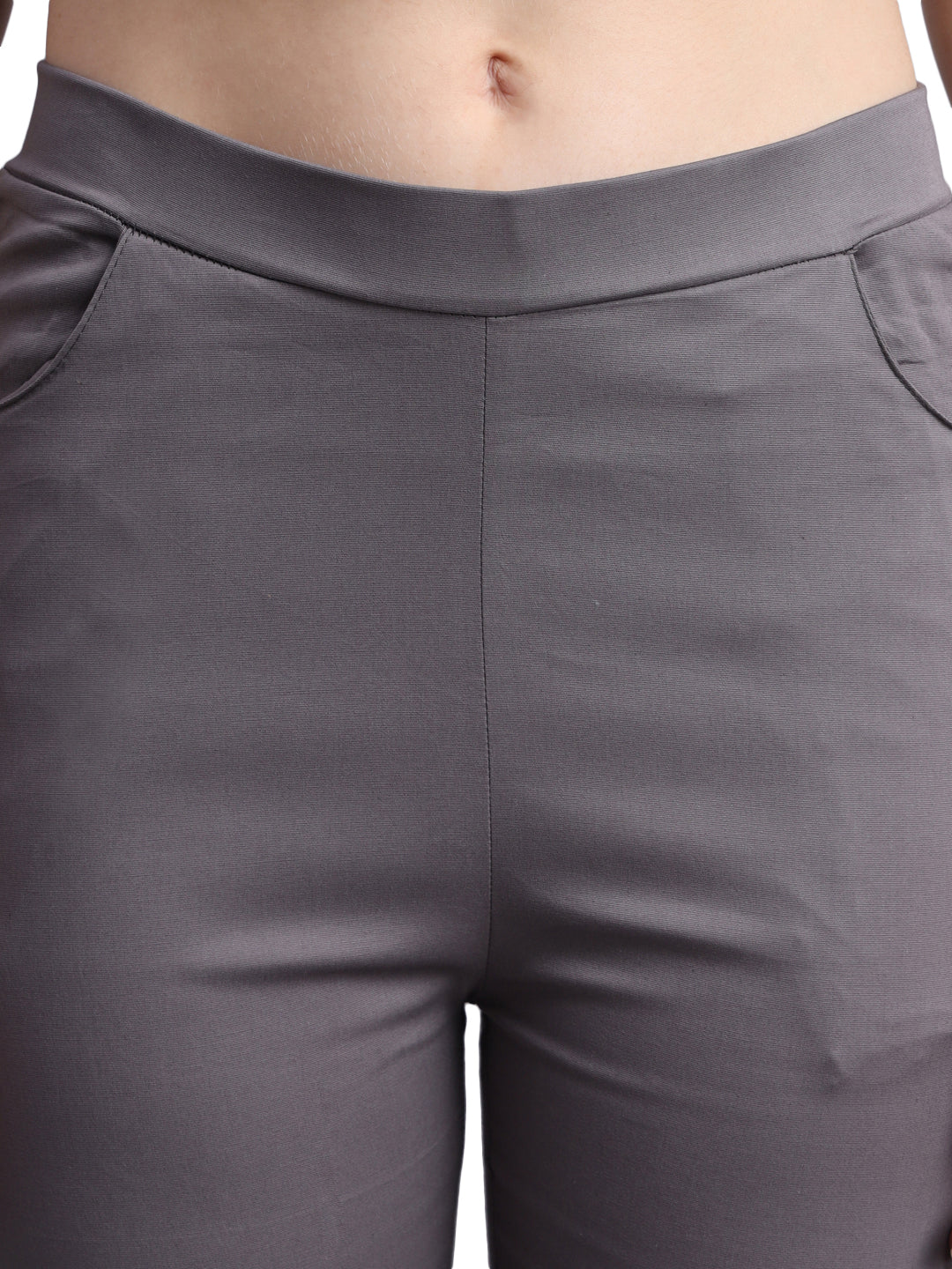 Vastraa Fusion Glamarours Cotton Stretchable Casual Cigarette Lycra Pants for Ladies/Women