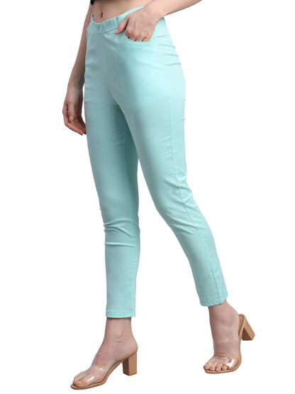 Vastraa Fusion Glamorous Cotton Stretchable Casual Cigarette Lycra Pants for Ladies/Women