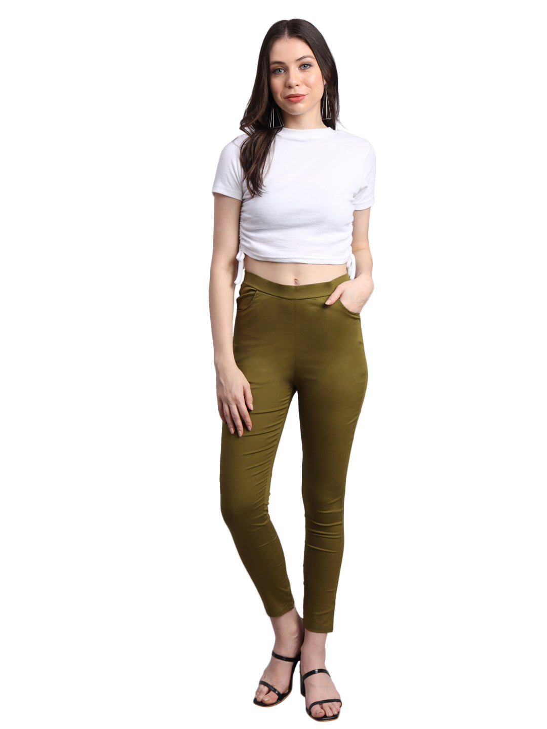 Vastraa Fusion Glamarours Cotton Stretchable Casual Cigarette Lycra Pants for Ladies/Women