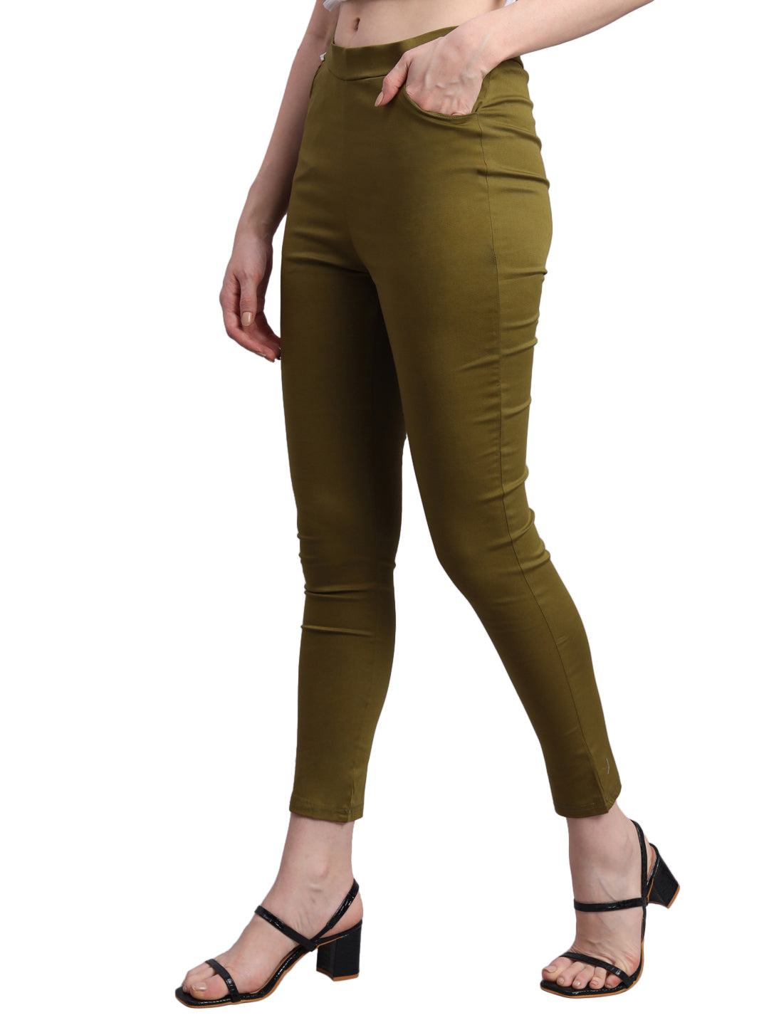 Vastraa Fusion Glamarours Cotton Stretchable Casual Cigarette Lycra Pants for Ladies/Women